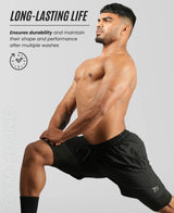 Men's 2 in 1 Running & Shorts - Black