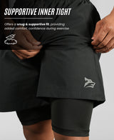 Men's 2 in 1 Running & Shorts - Black