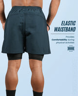 Men's 2 in 1 Running Shorts - Navy