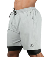 Men's 2 in 1 Running Shorts - Storm Grey