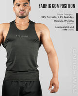 Men's Dryfit Sports Tank Top, Lightweight Training Vest - Black