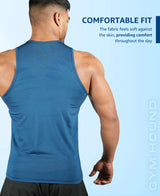Men's Dryfit Sports Tank Top, Lightweight Training Vest - Teal Blue
