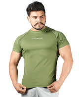 Men's Polyester Regular Fit T-Shirt - Olive Green