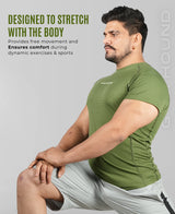 Men's Polyester Regular Fit T-Shirt - Olive Green