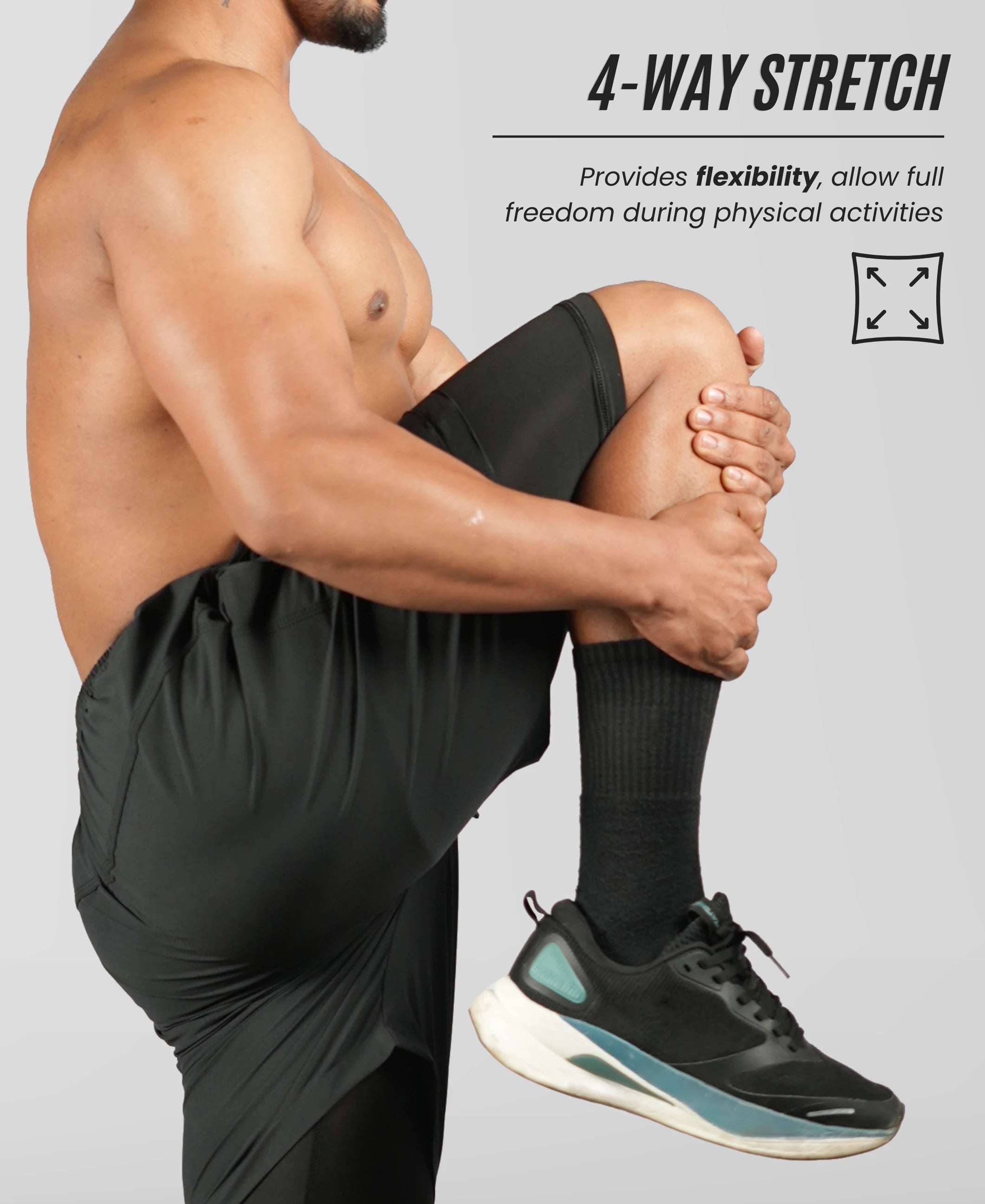 Men's 2 in 1 Running & Shorts - Black