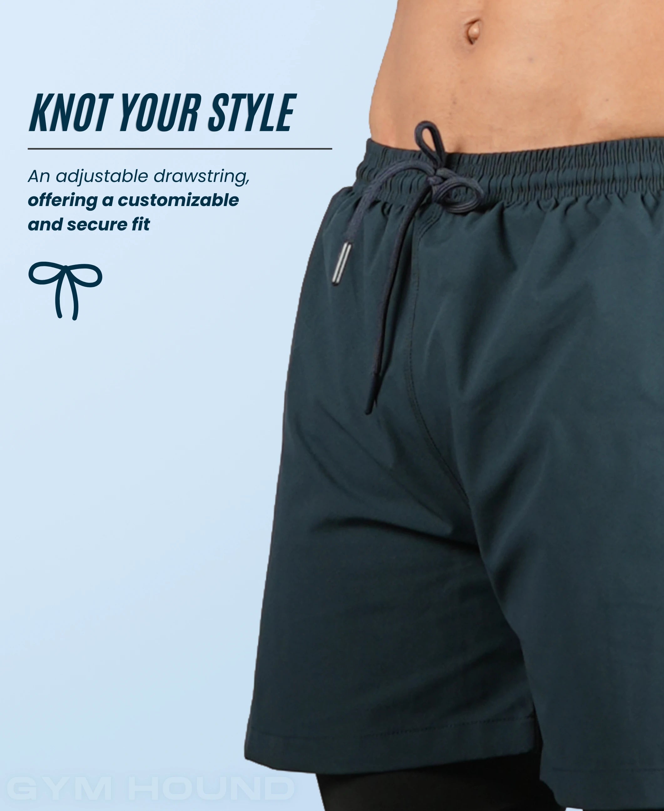Men's 2 in 1 Running Shorts - Navy