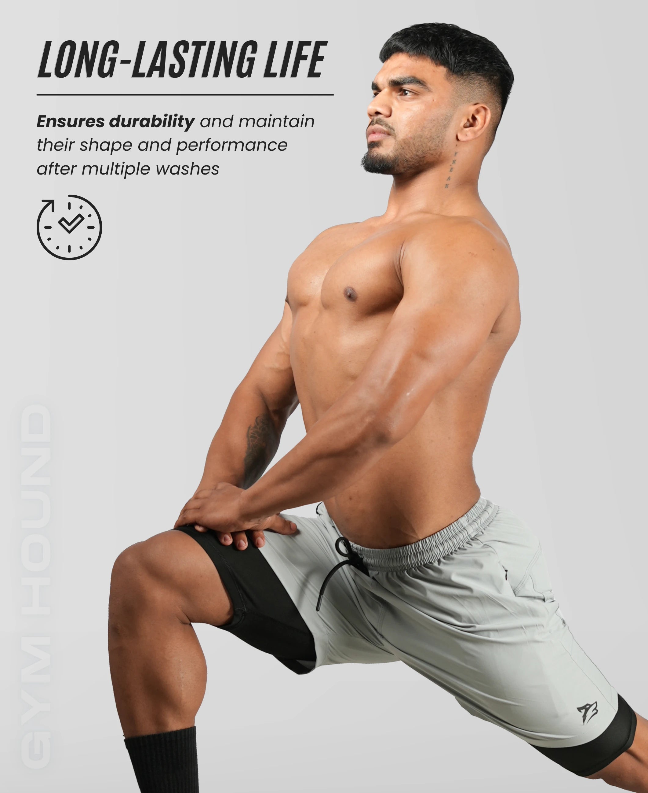 Men's 2 in 1 Running Shorts - Storm Grey