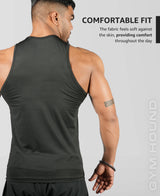 Men's Dryfit Sports Tank Top, Lightweight Training Vest - Black