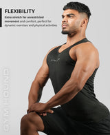 Men's Dryfit Sports Tank Top, Lightweight Training Vest - Black