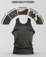 Men's Dryfit Sports Tank Top, Lightweight Training Vest - Black
