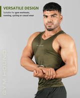 Men's Dryfit Sports Tank Top, Lightweight Training Vest - Olive Green