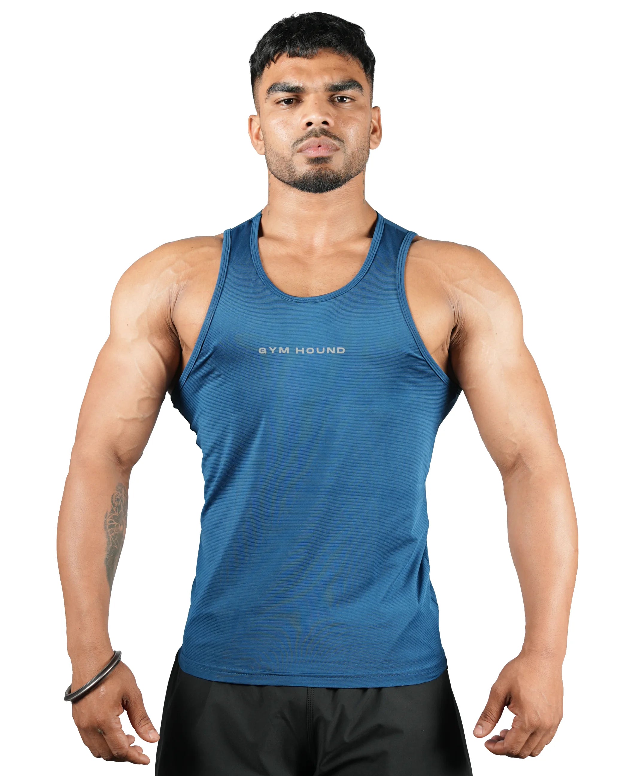 Men's Dryfit Sports Tank Top, Lightweight Training Vest - Teal Blue