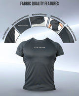 Men's Polyester Regular Fit T-Shirt - Black-Navy