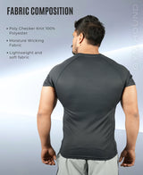 Men's Polyester Regular Fit T-Shirt - Black-Navy
