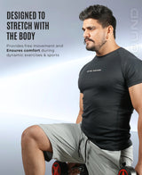 Men's Polyester Regular Fit T-Shirt - Black-Navy