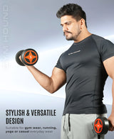 Men's Polyester Regular Fit T-Shirt - Black-Navy