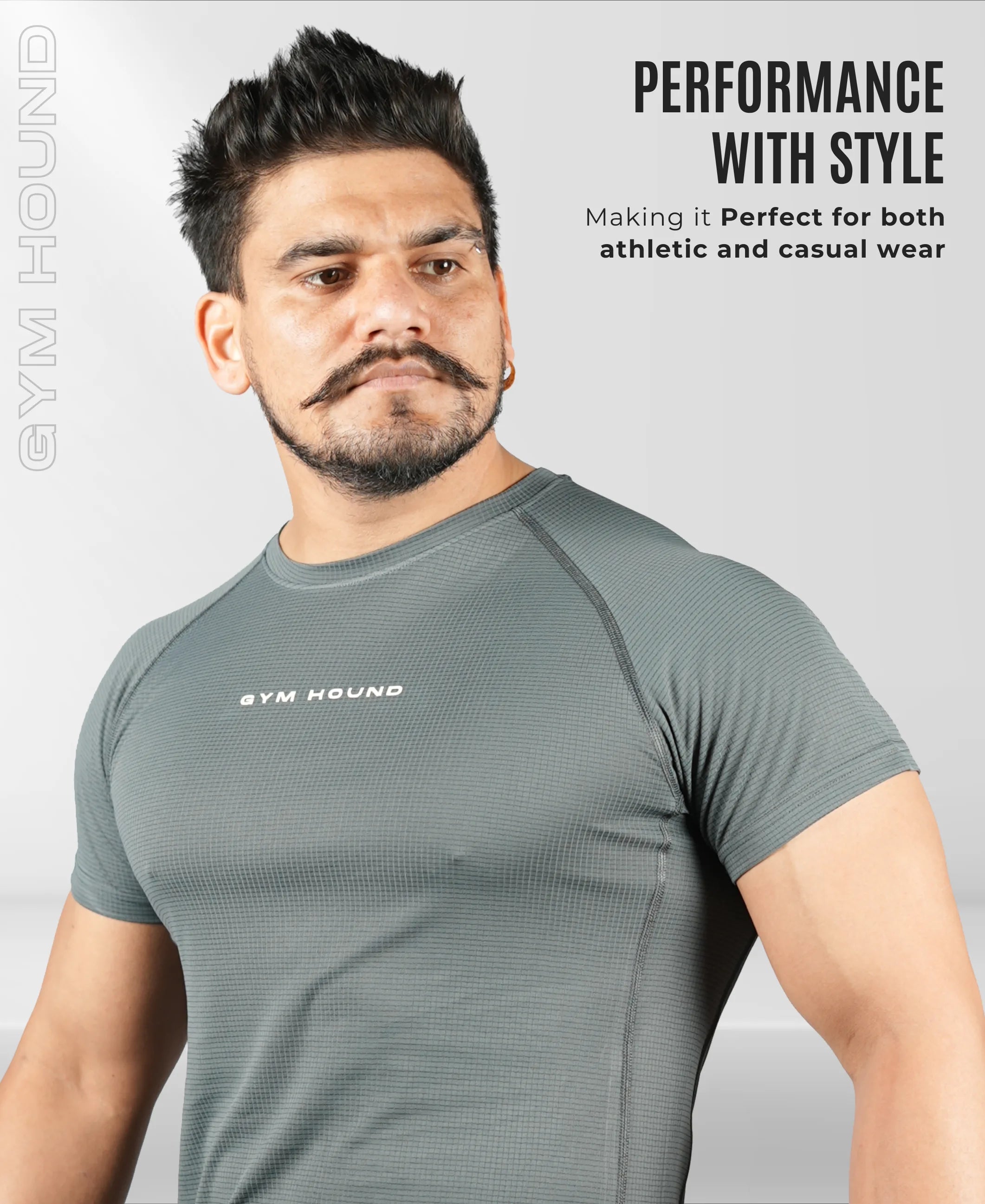 Men's Polyester Regular Fit T-Shirt - Graphite Grey