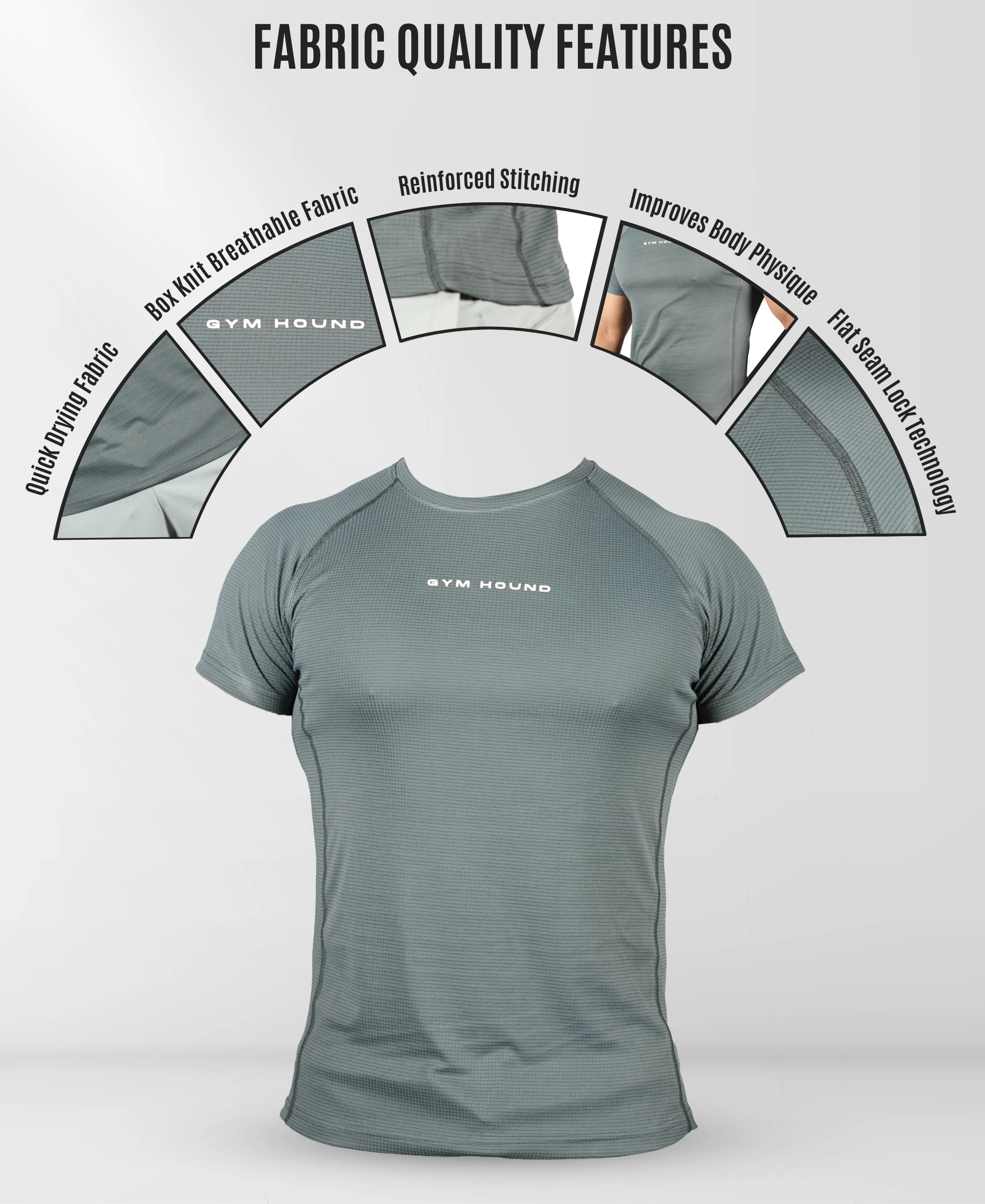 Men's Polyester Regular Fit T-Shirt - Graphite Grey
