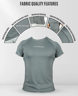 Men's Polyester Regular Fit T-Shirt - Graphite Grey
