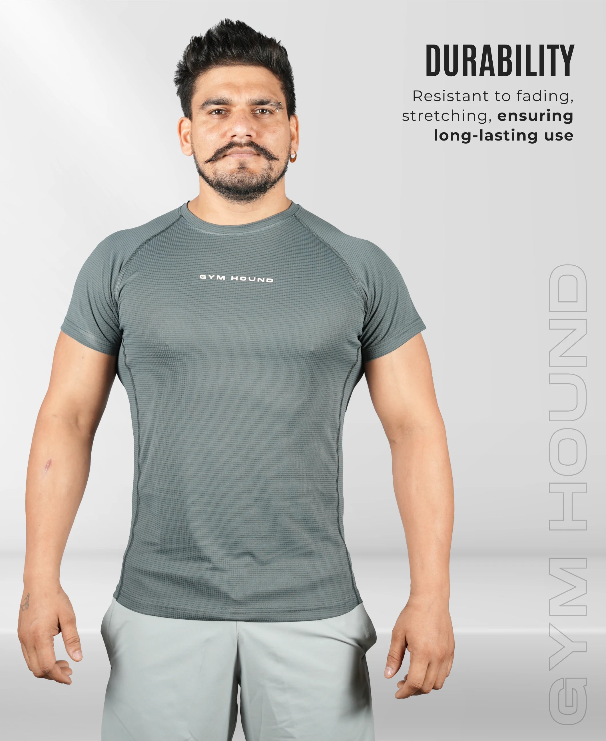 Men's Polyester Regular Fit T-Shirt - Graphite Grey