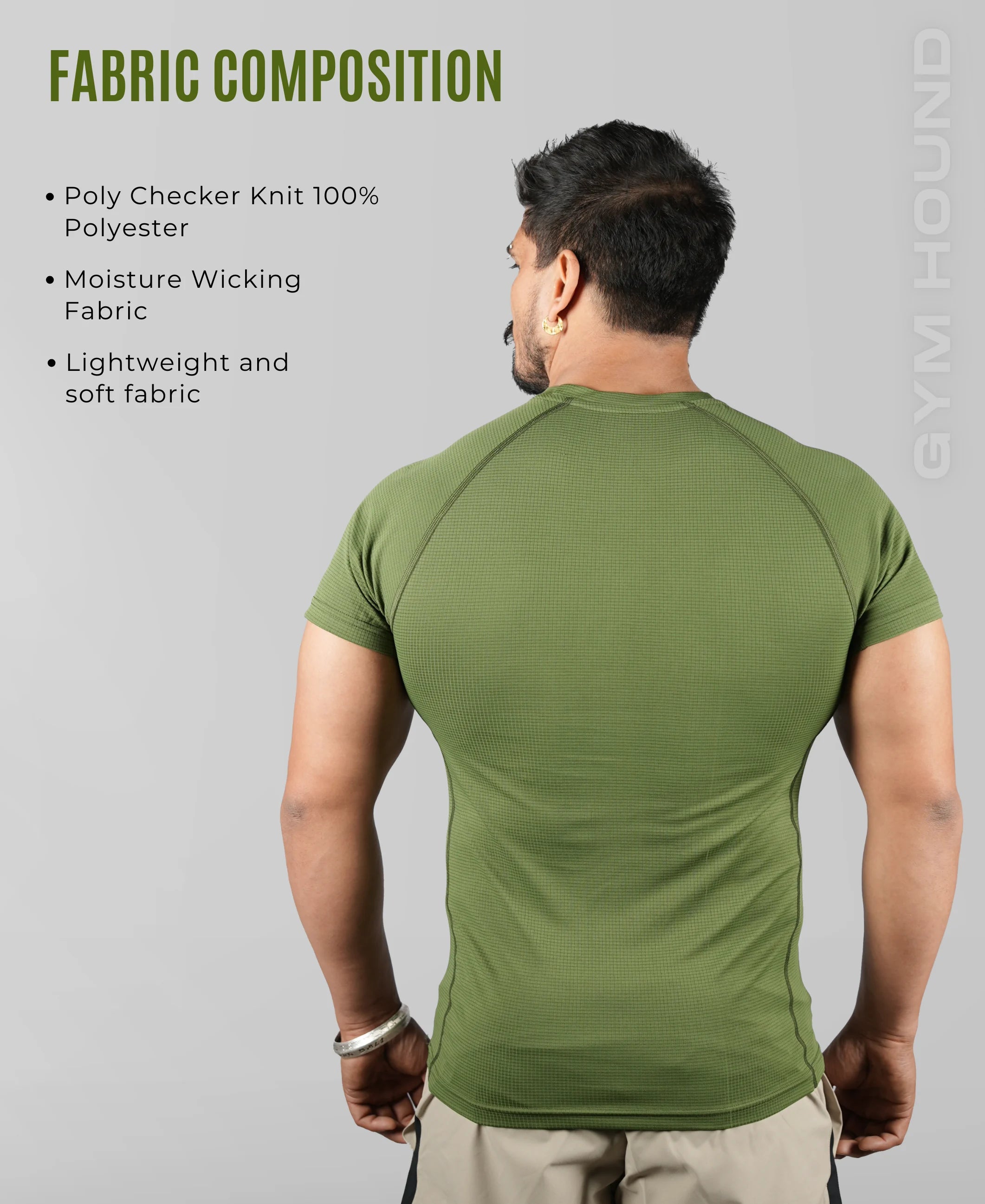 Men's Polyester Regular Fit T-Shirt - Olive Green