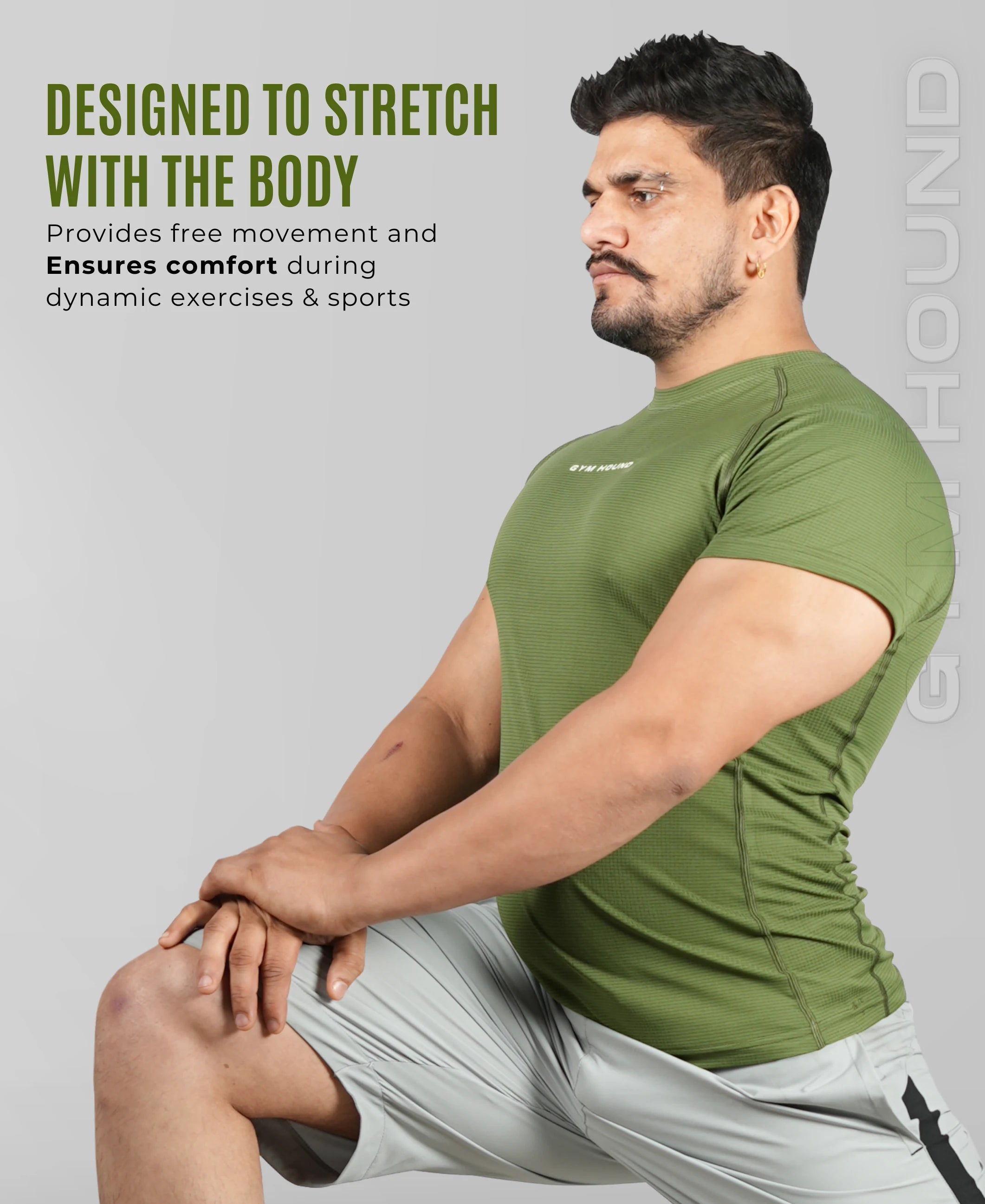Men's Polyester Regular Fit T-Shirt - Olive Green