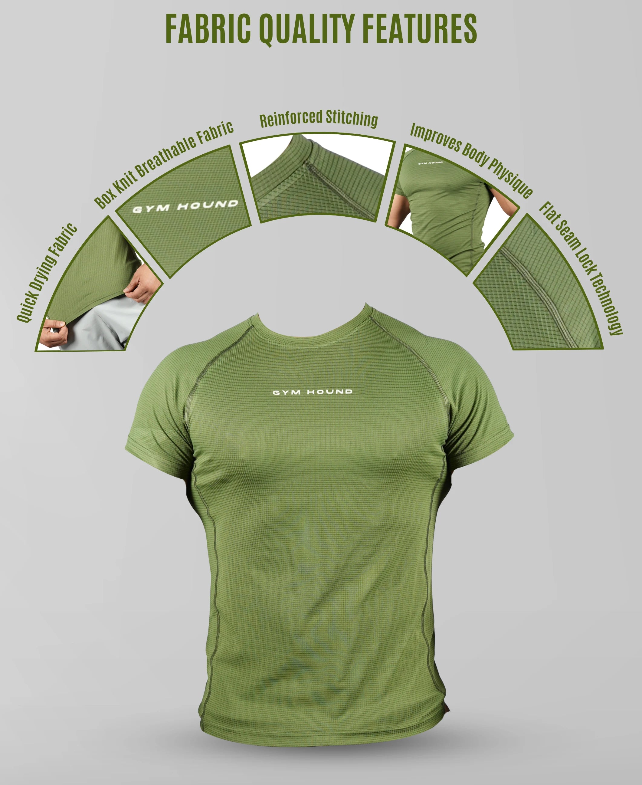 Men's Polyester Regular Fit T-Shirt - Olive Green