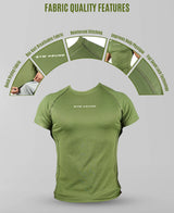 Men's Polyester Regular Fit T-Shirt - Olive Green