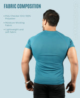 Men's Polyester Regular Fit T-Shirt - Teal Blue