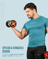 Men's Polyester Regular Fit T-Shirt - Teal Blue