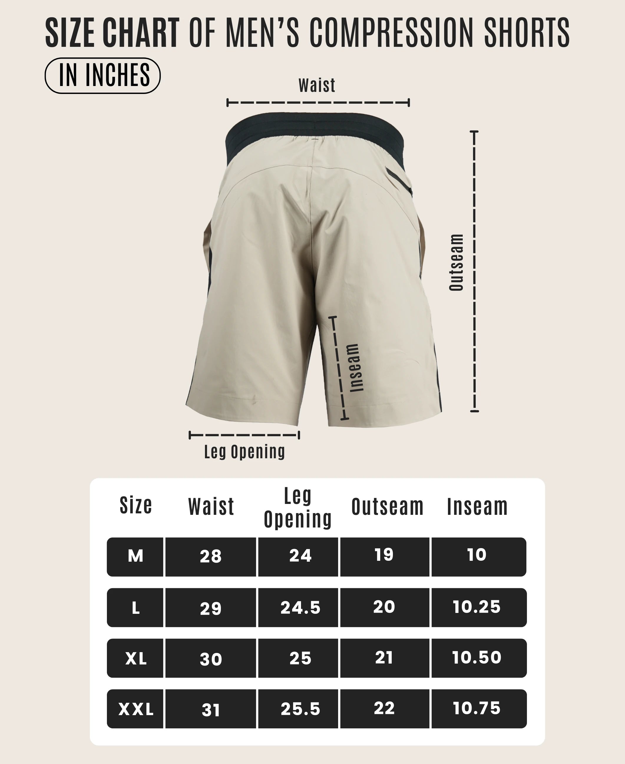 Men's Running & Sports Shorts - Khaki