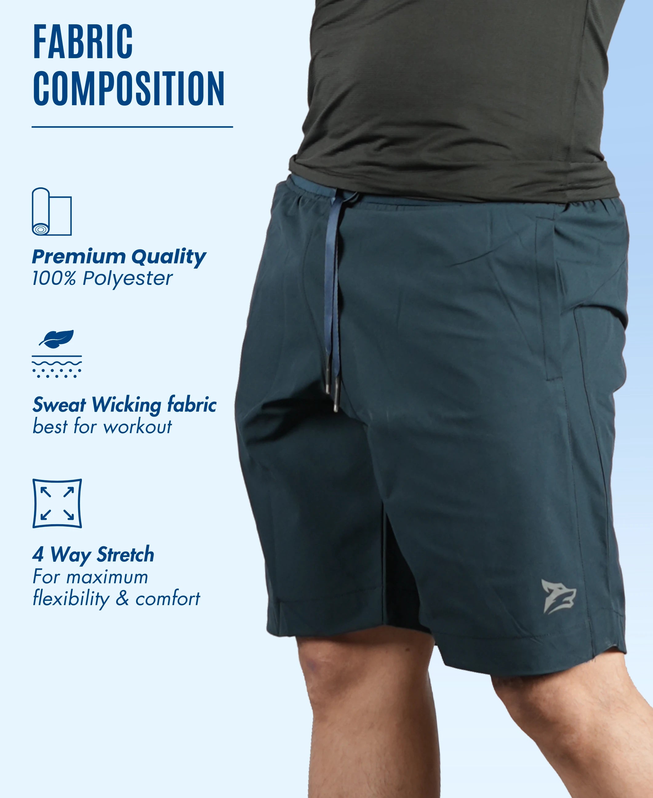Men's Running & Sports Shorts - Navy Blue