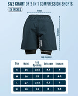 Men's 2 in 1 Running Shorts - Navy