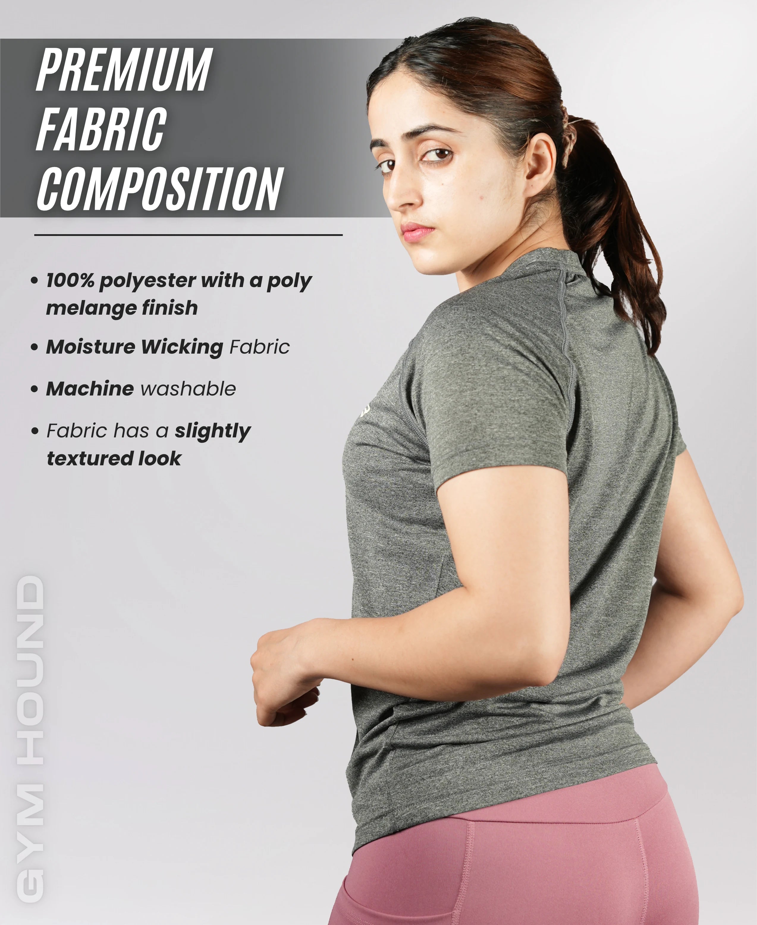 Regular Fit V Neck T Shirt for Women’s - Dark Gray
