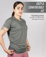 Performance Fit V Neck T Shirt for Women’s - Dark Gray