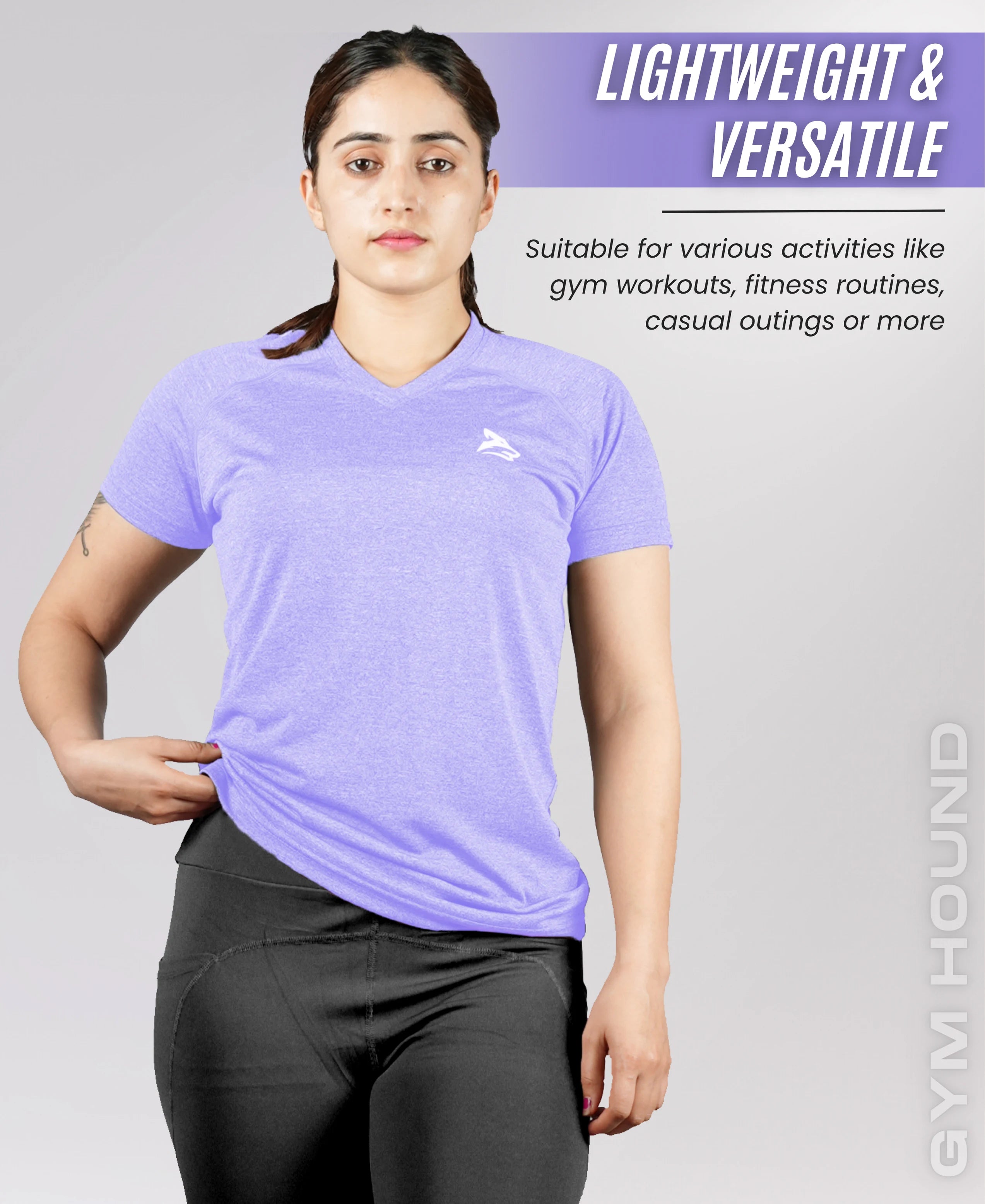 Performance Fit V Neck T Shirt for Women’s - Lavender