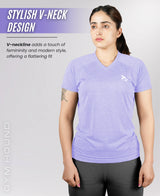 Performance Fit V Neck T Shirt for Women’s - Lavender