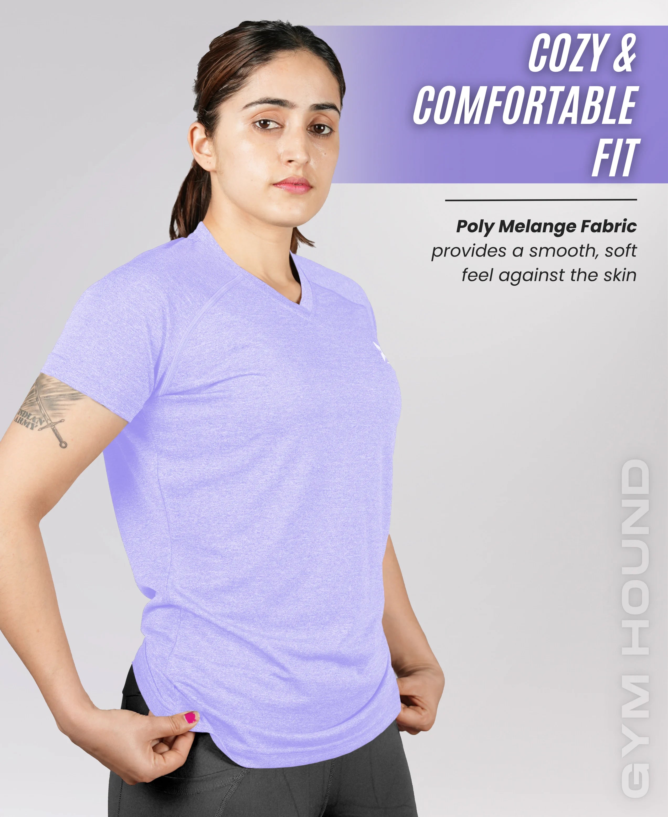 Performance Fit V Neck T Shirt for Women’s - Lavender