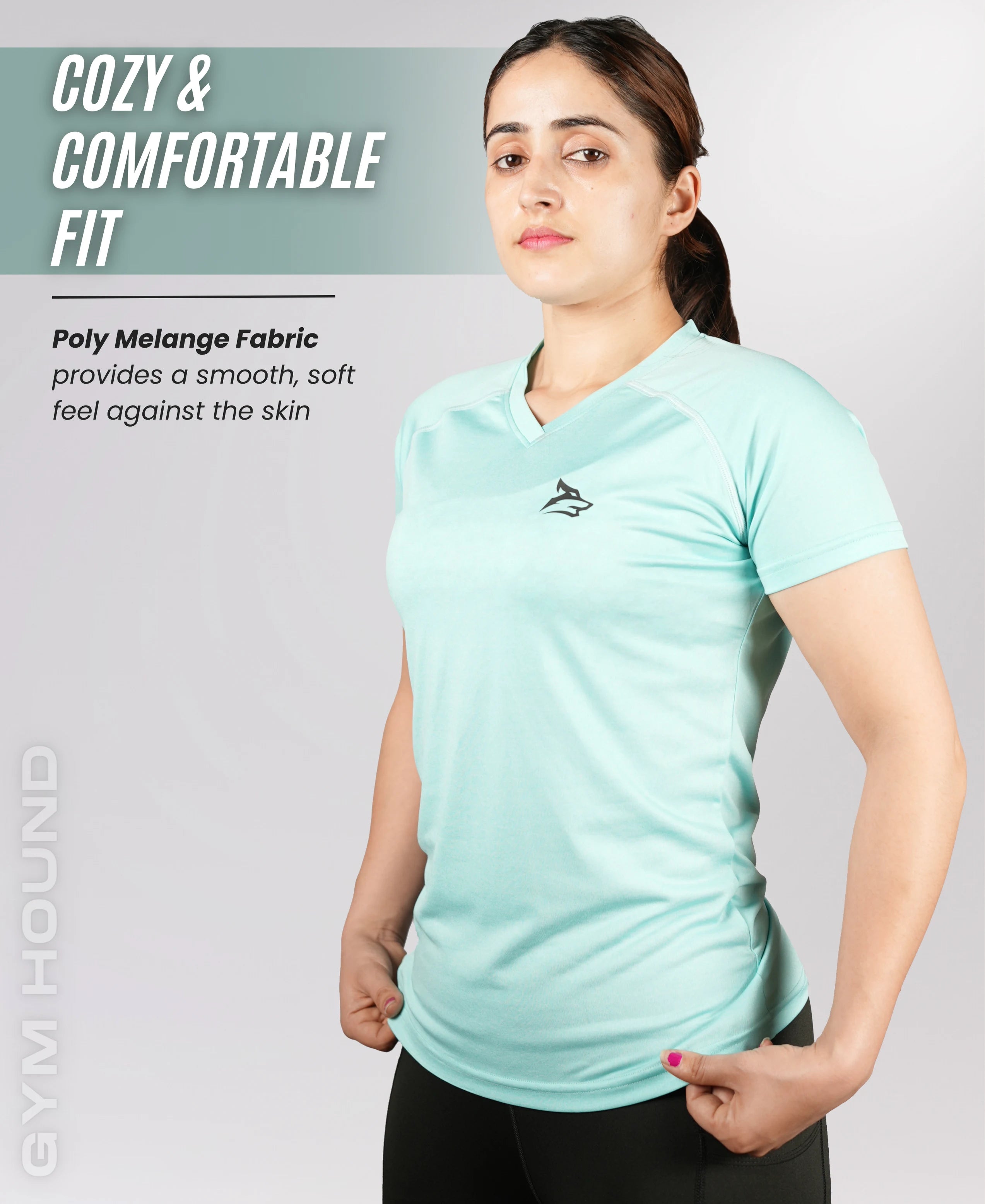Performance Fit V Neck T Shirt for Women’s - Sky Blue