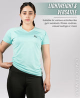 Performance Fit V Neck T Shirt for Women’s - Sky Blue