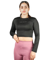 Ultra-Comfort & Flexible Crop Top for Women's - Black