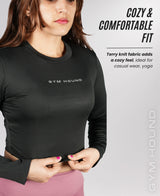 Ultra-Comfort & Flexible Crop Top for Women's - Black