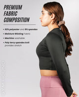Ultra-Comfort & Flexible Crop Top for Women's - Black