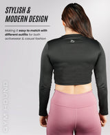 Ultra-Comfort & Flexible Crop Top for Women's - Black
