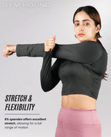 Ultra-Comfort & Flexible Crop Top for Women's - Black