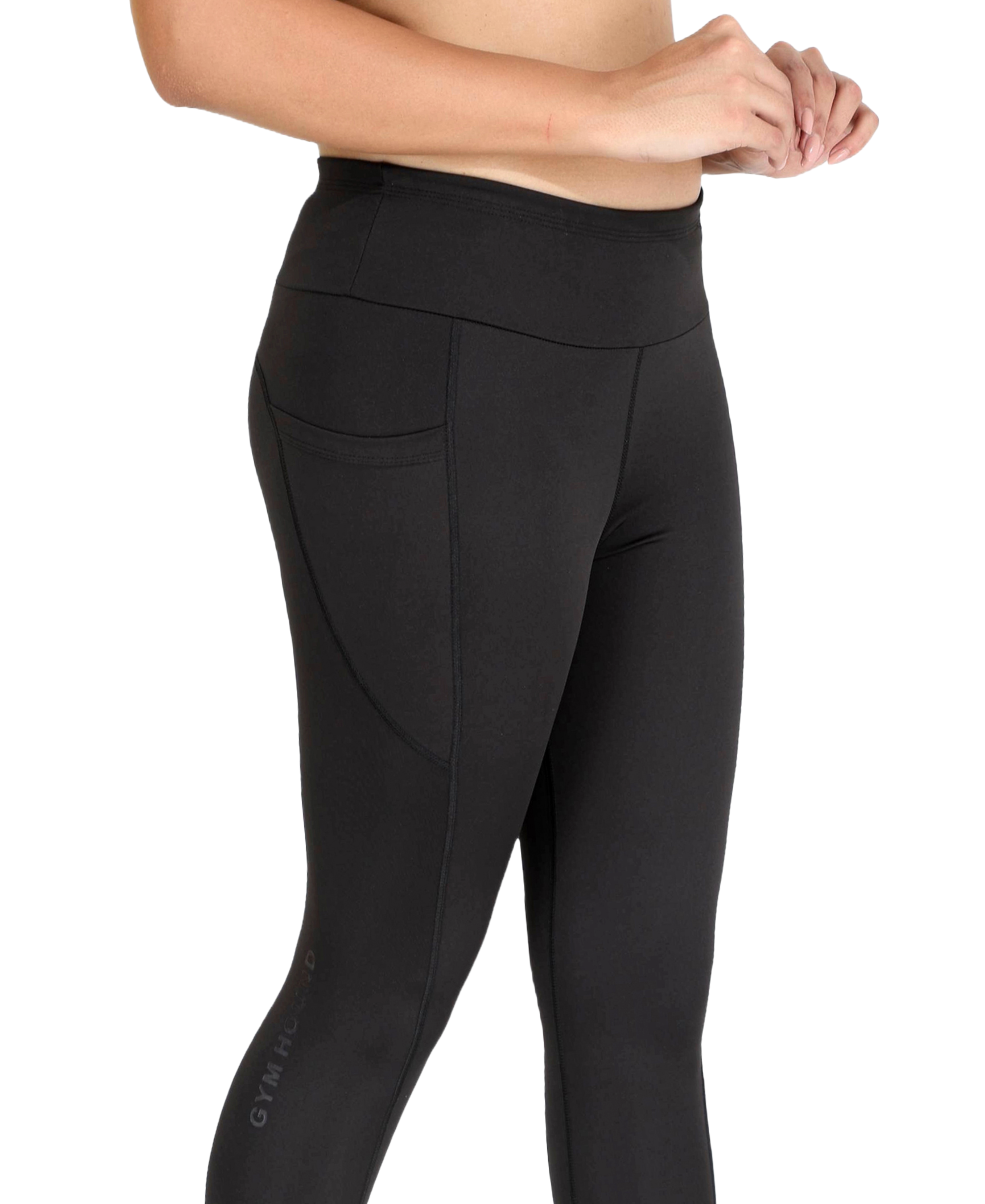 Women's High Rise Stretchable Ankle Length Slim Fit Gym Legging - Black Color