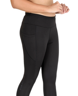 Women's High Rise Stretchable Ankle Length Slim Fit Gym Legging - Black Color