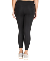 Women's High Rise Stretchable Ankle Length Slim Fit Gym Legging - Black Color