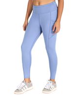 Women's High Rise Stretchable Ankle Length Slim Fit Gym Legging - Blue Color