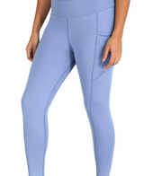 Women's High Rise Stretchable Ankle Length Slim Fit Gym Legging - Blue Color